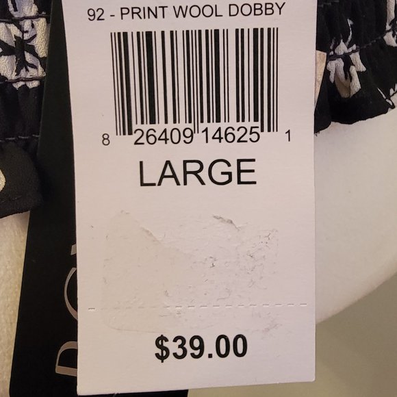 BCX blouse size L 3/4 sleeve black and white color - Picture 6 of 8